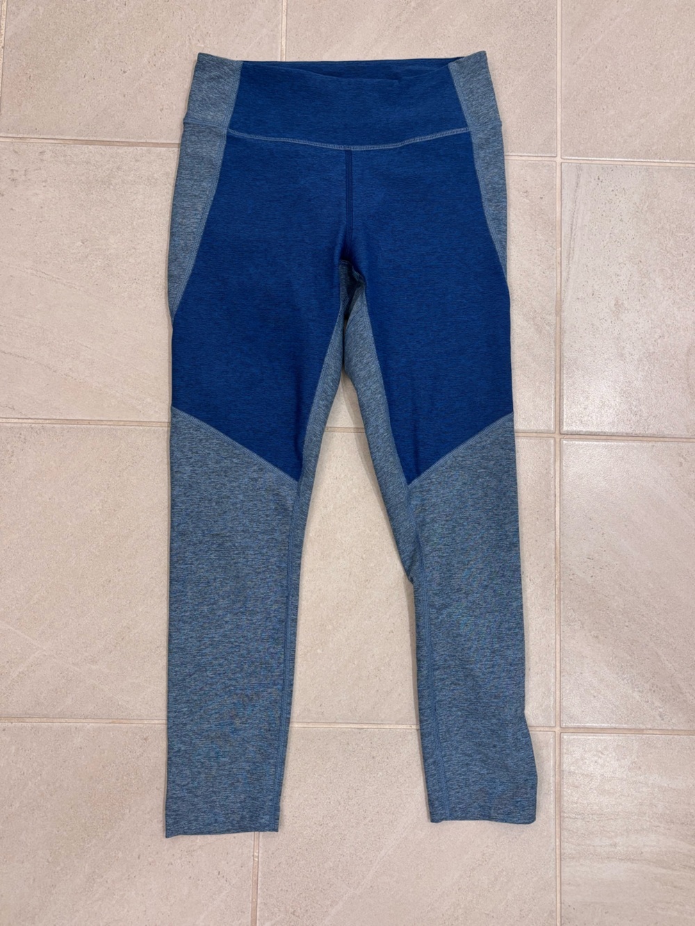 Outdoor Voices Heathered Blue Color Block Leggings